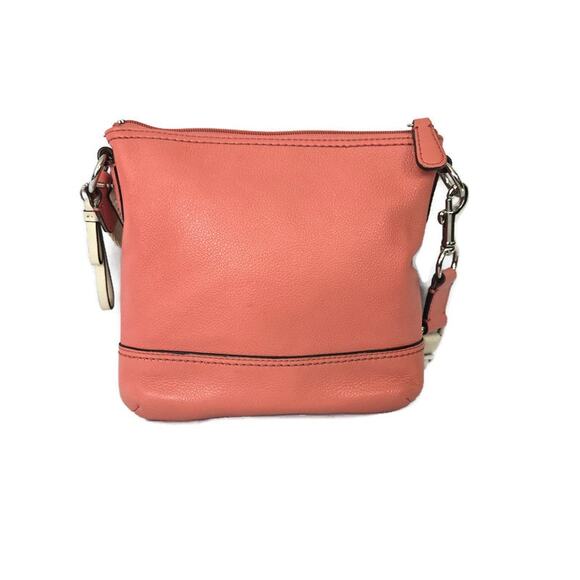 Coach Women's Peach Pebbled Leather Mini Crossbody Bag - Picture 3 of 9